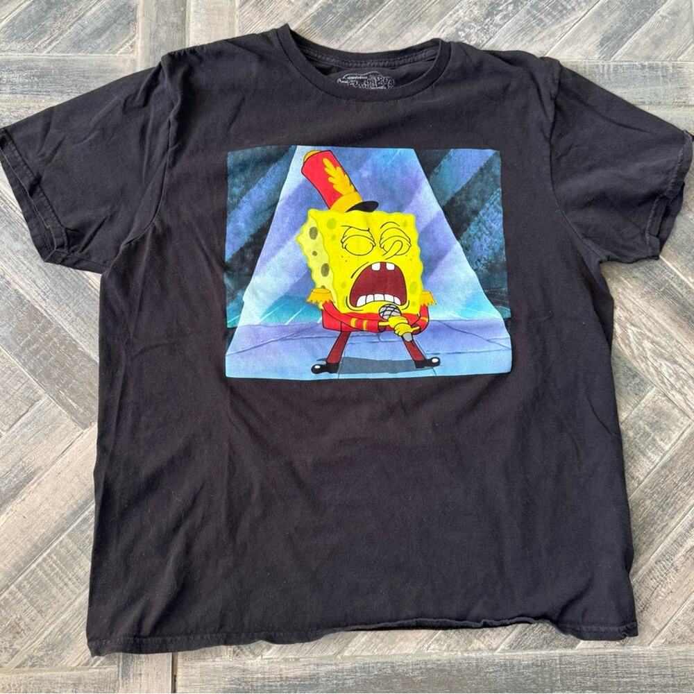 SpongeBob SquarePants Black Graphic Tee - Size L